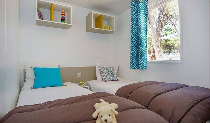 Mobil-home | Premium | 3 Ch. | 6 pers. | Terrasse surélevée | A/C 6