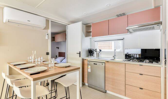 Mobil-home | Premium | 3 Ch. | 6 pers. | Terrasse surélevée | A/C | TV 4