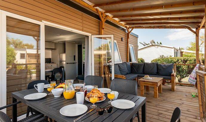 Mobil-home | Premium | 3 Ch. | 6 pers. | Terrasse Lounge | A/C | TV 1