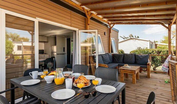 Mobil-home | Premium | 3 Ch. | 4 pers. | Terrasse Lounge | A/C | TV 2