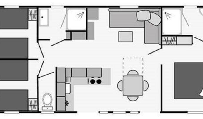 Mobil-home | Ultimate | 3 Ch. | 6 pers. | Terrasse surélevée | A/C | TV 9