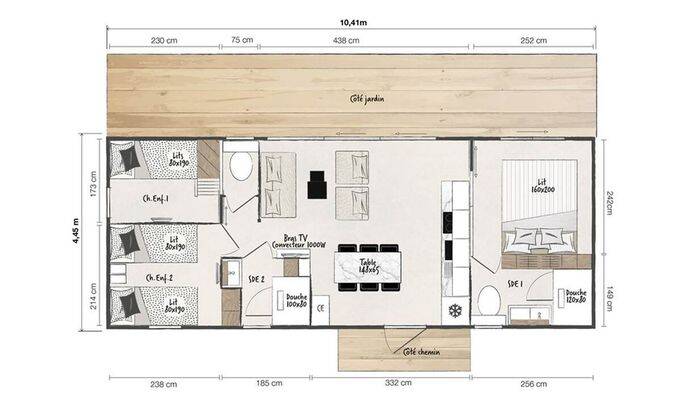 Mobil-home | Ultimate | 3 Ch. | 6 pers. | Terrasse Lounge | A/C | TV 7