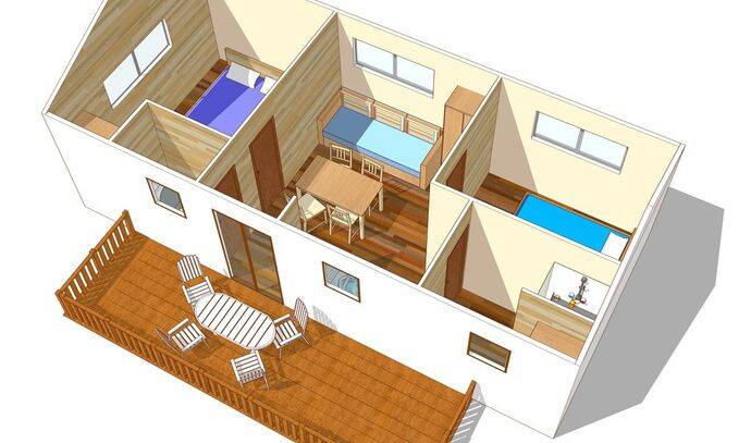 Mobil-home | Classic | 2 Ch. | 3 pers. | Terrasse surélevée | TV 6